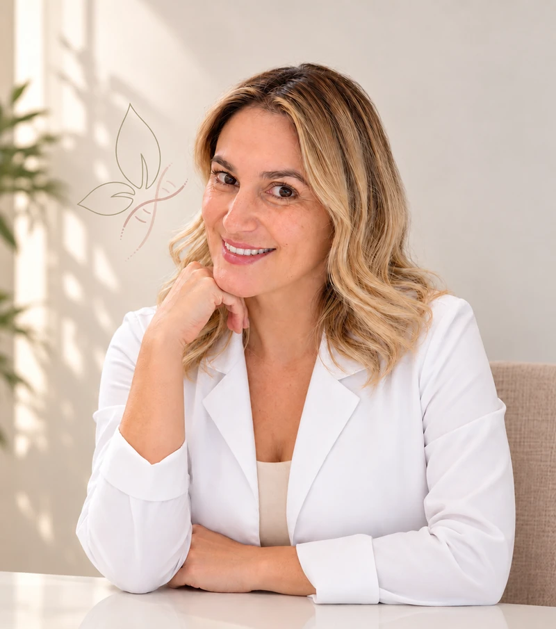 Fernanda Lemos, nutricionista em Passos, em seu retrato profissional
